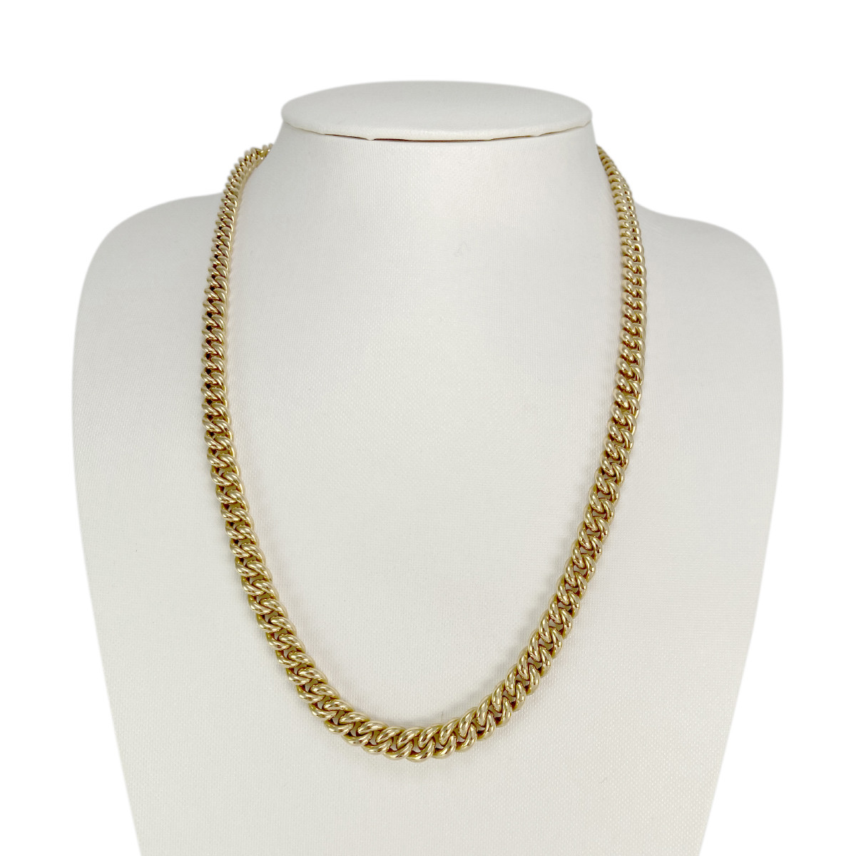 Collier en chute d'occasion or 750 jaune maille gourmette 53,5 cm