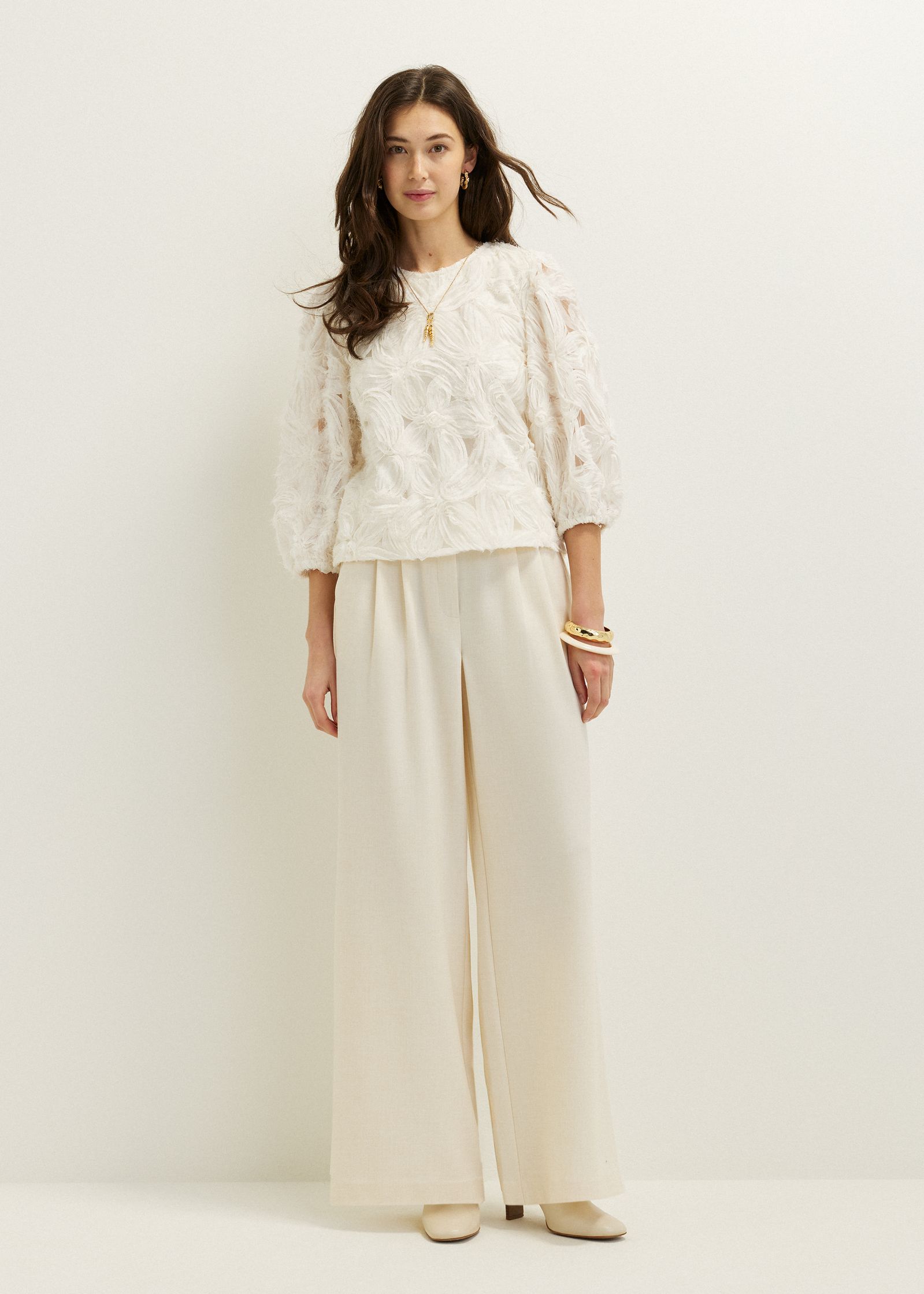 Top met chiffon details