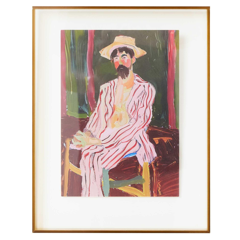 HKliving Acrylic Frame Olive Artist schilderij 29x37
