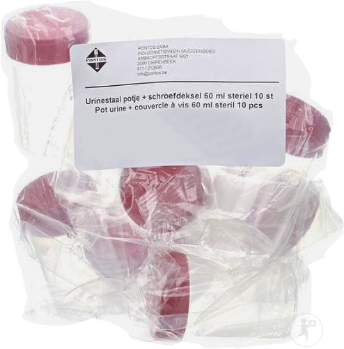 Terumo Pot Urine Stérile + Couvercle Pièces 10x60ml