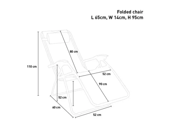 Chaise longue pliante et légère multipositions confortable OASIS