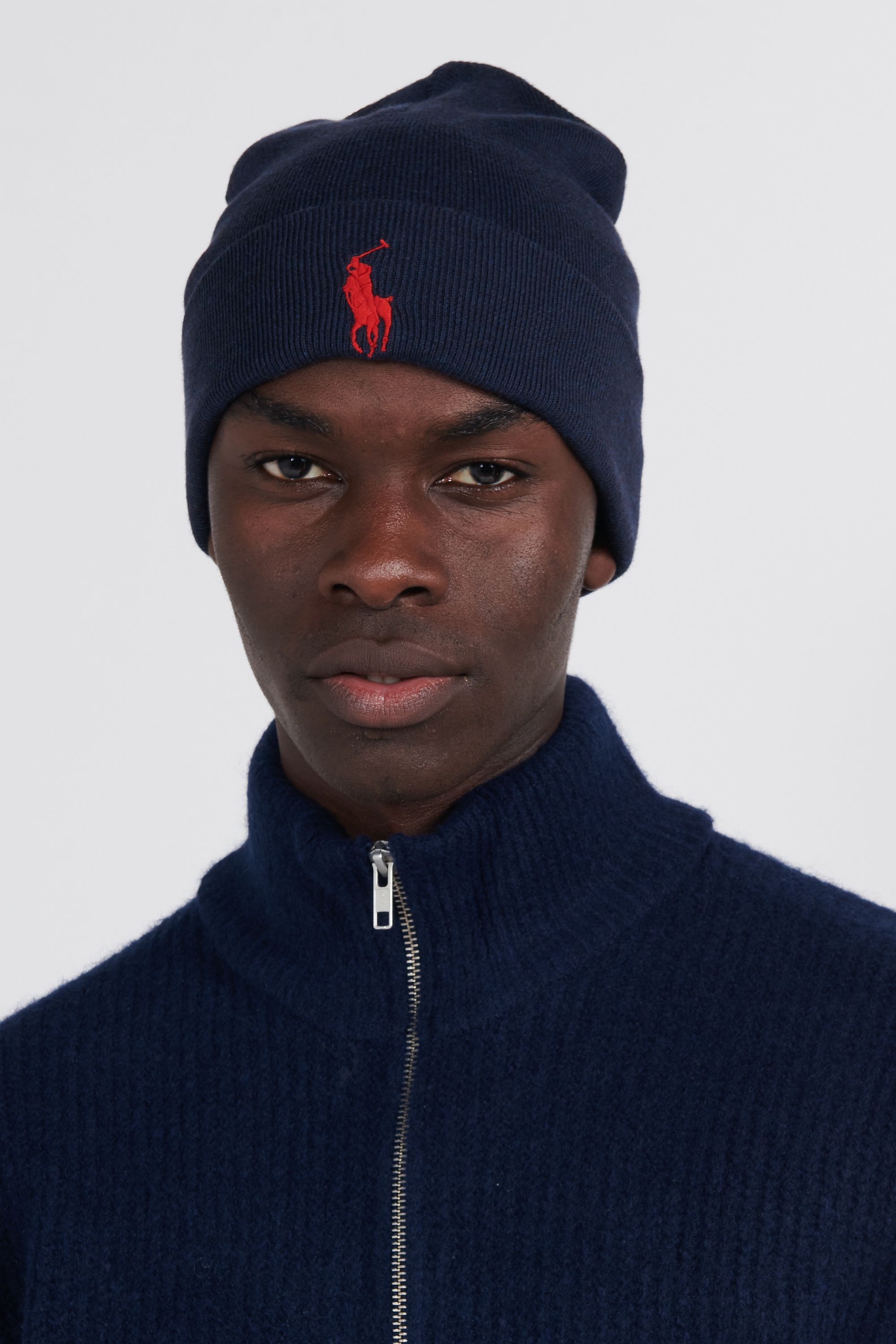 POLO RALPH LAUREN Bonnet  Combed Cotton Beanie Bleu