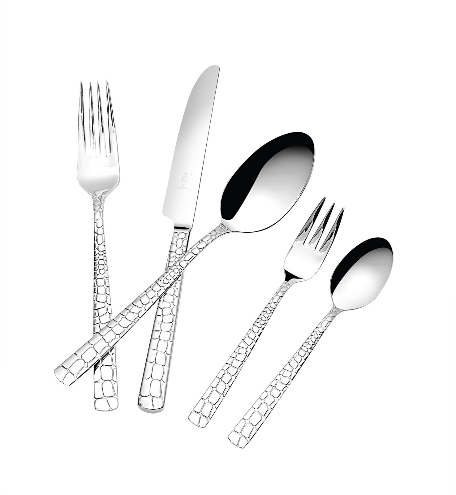 JUSTINUS Besteck Set 30 teilig CROCO silberfarbig