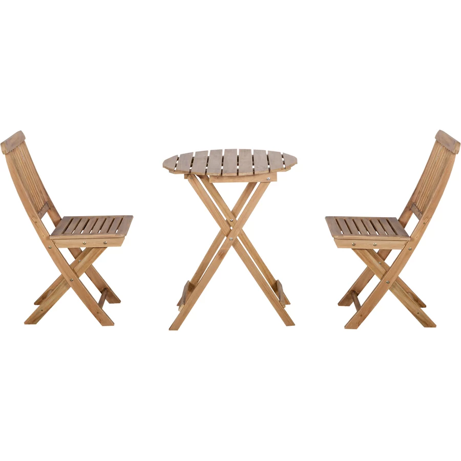 Outsunny Gartenmöbel-Set mit Klappfunktion natur