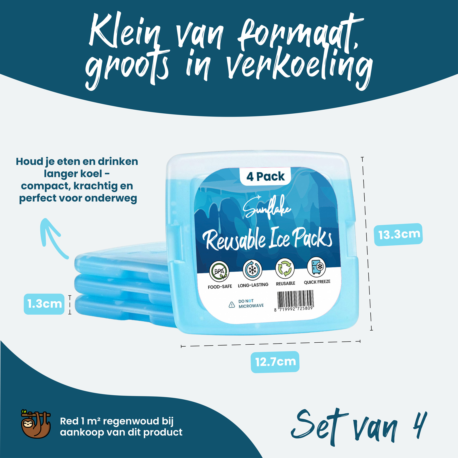 Sunflake Mini Koelelementen - 4 stuks