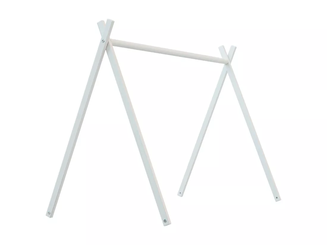 Lit tipi 60x120 en bois avec toit Blanc