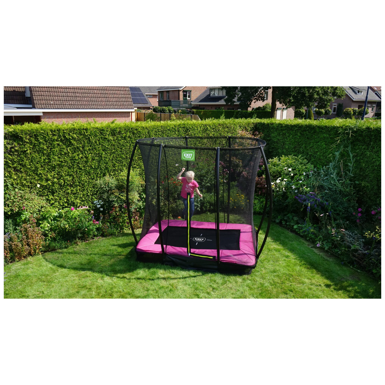 EXIT Silhouette inground trampoline 153x214cm met veiligheid