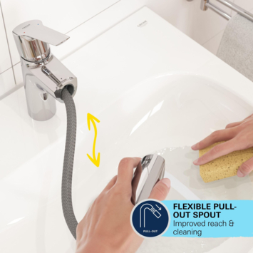 Grohe wastafelkraan Start M-size  uittrekbaar QuickFix chroom