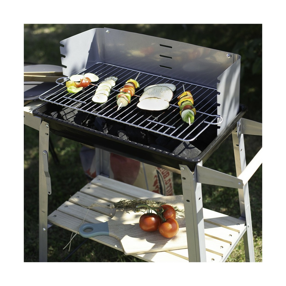 Barbecue à charbon finition bois