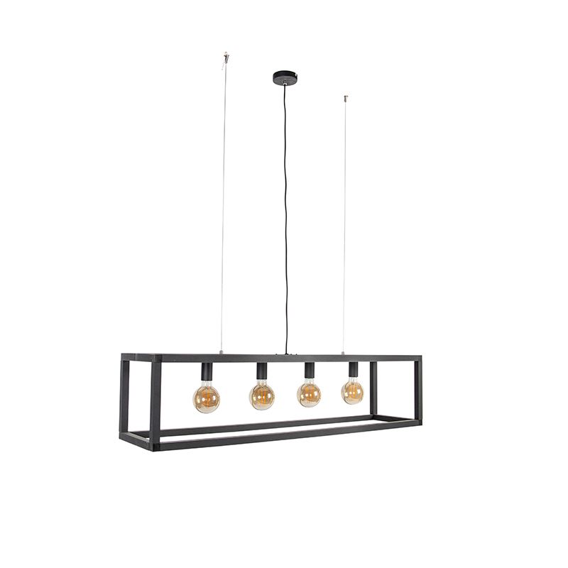 Industriële hanglamp zwart 4-lichts - Big Cage