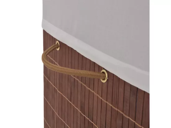 Panier à linge rectangulaire Bambou Marron