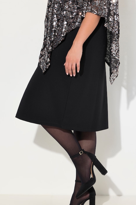 Kleid, doppellagig, V-Ausschnitt, Pailletten, Zipfelsaum