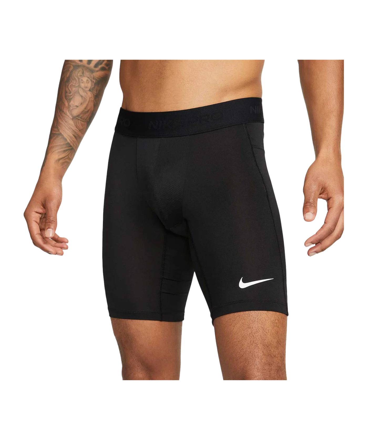 Nike Pro Long Short Schwarz Weiss F010