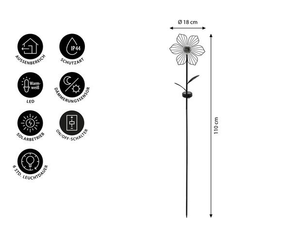Dehner Solar-Stab Zira, ca. Ø18/H110 cm