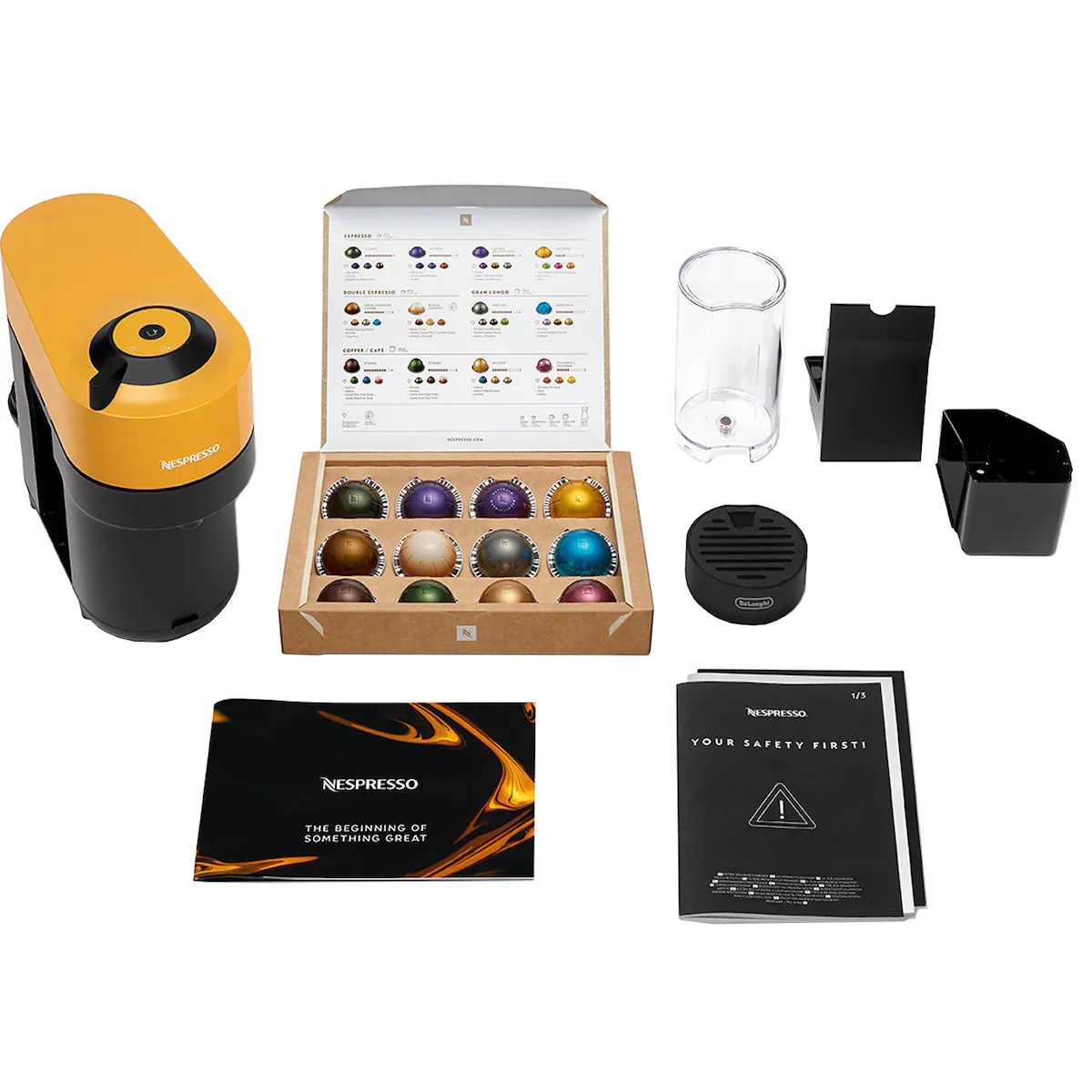 Nespresso Vertuo Pop kaffemaskin av DeLonghi ENV90.Y (Mango Yellow)
