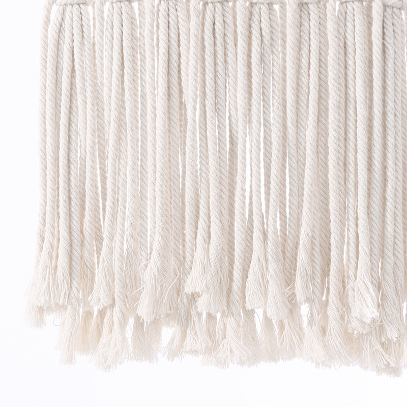 (81x35cm) Makramee Wand Deko Boho Wandteppich Geknüpftes Hygge Lifestyle Accessoire mit Organizer Tasche - Beige