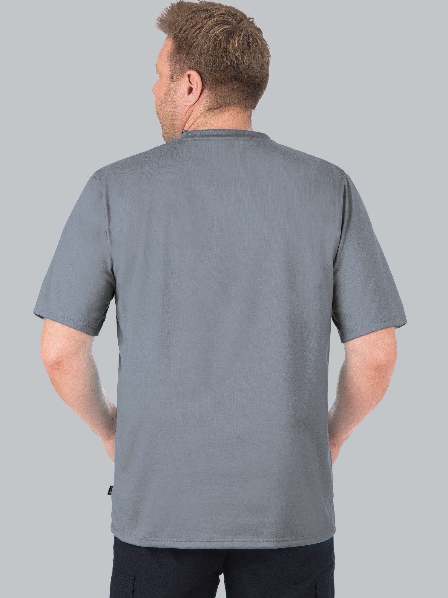 V-Shirt DELUXE Baumwolle Cool-grey