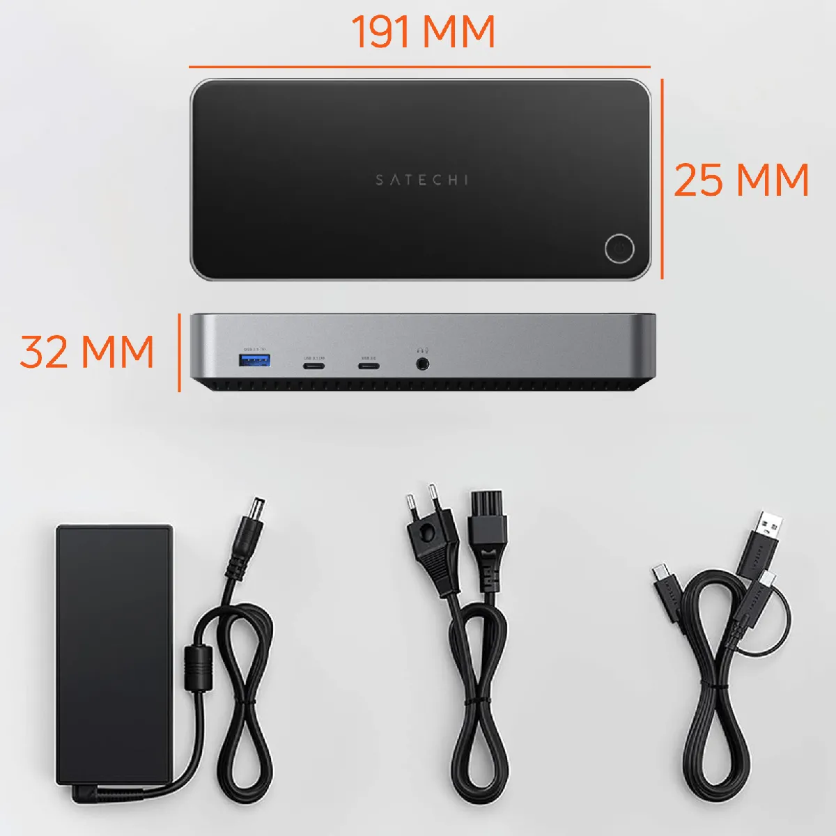 Hub pour iMac, MacBook 12 en 1 Affichage Triple écran Résolution 4K Satechi Gris