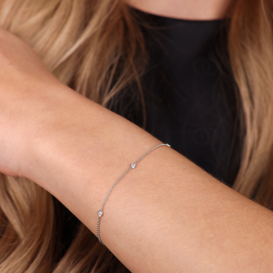 Armband 750/18 K Weissgold mit Diamanten 0.15 ct H/si