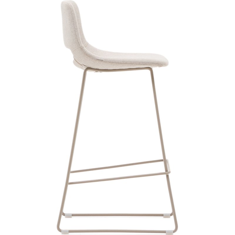 Tabouret Zahara beige et acier beige hauteur 76 cm
