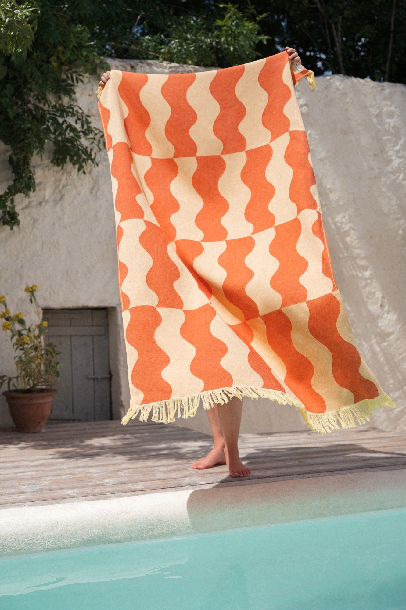 noo.ma NUGO Strandlaken - Pumpkin Orange & Mellow Yellow