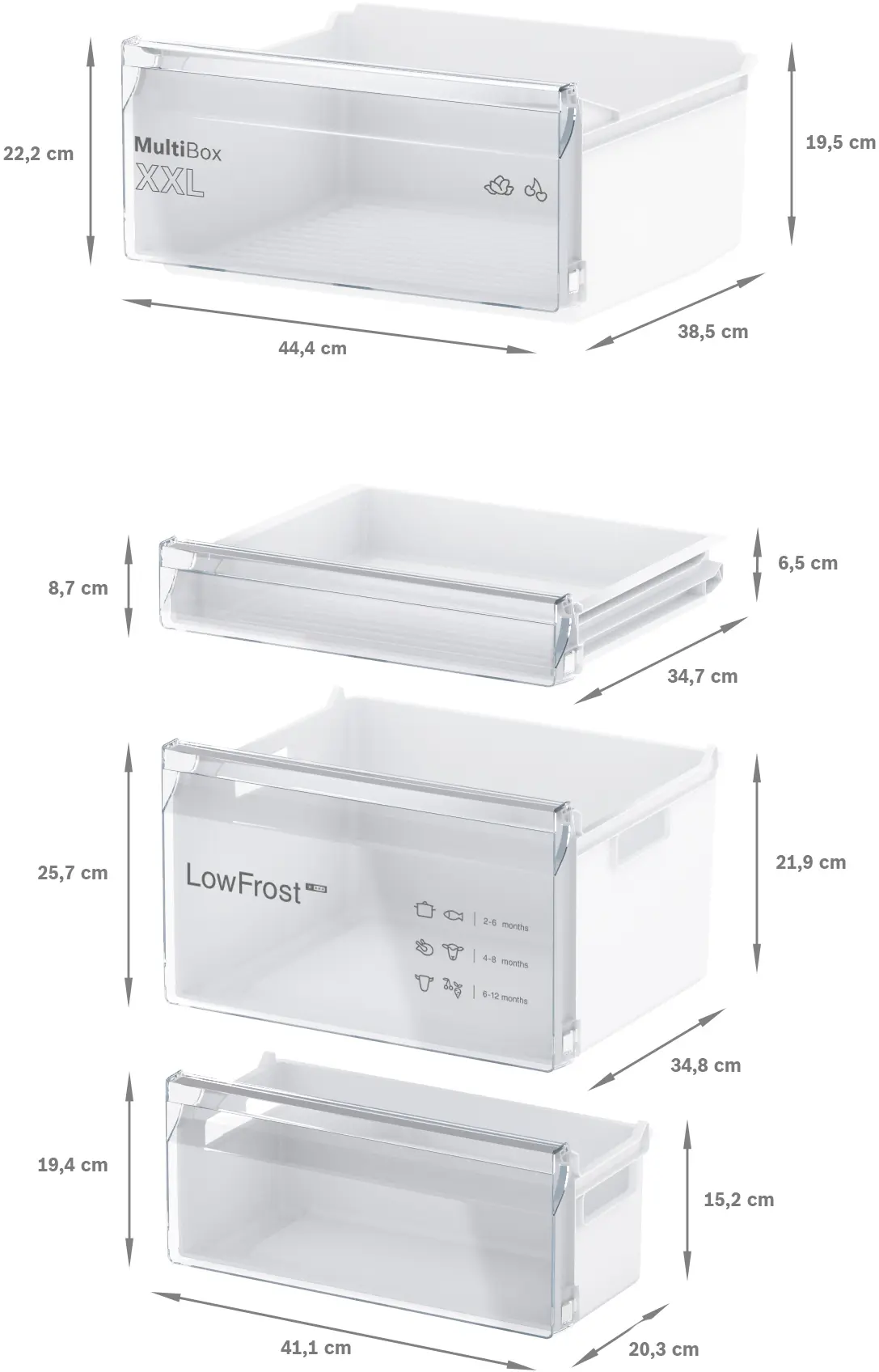 Serie 2 Inbouw koel-vriescombinatie 177.2 x 54.1 cm Sleepdeur