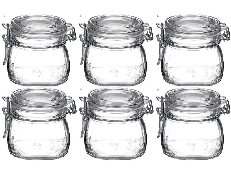 Bormioli Rocco Einmachglas Fido 500 ml, 6 Stück Einmachglas, transparent
