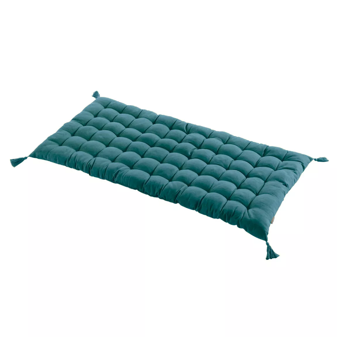 Matelas de sol coton (120 x 60 cm) Pixel Bleu canard