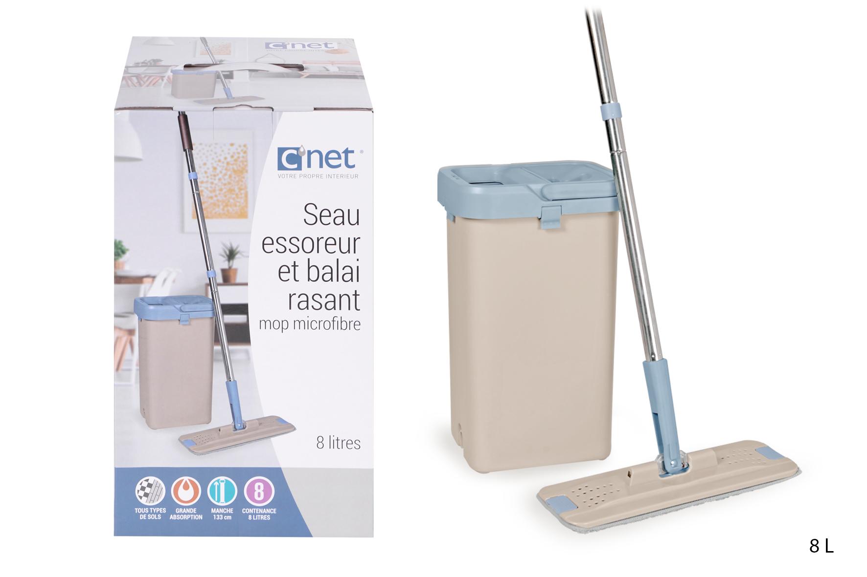 SEAU MECANIQUE GRAND RESERVOIR 6L ET BALAI