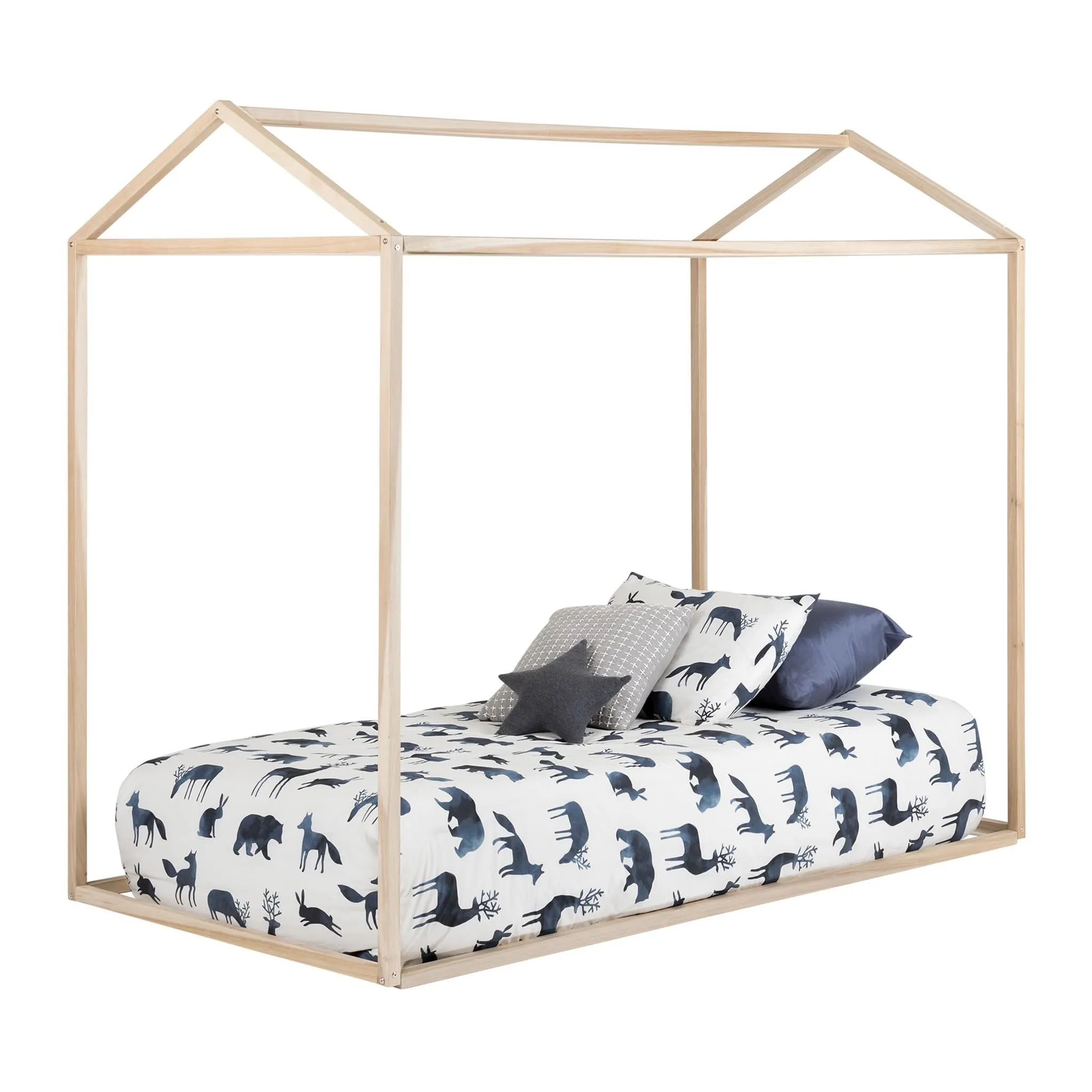 South Shore Lit Maison Lit Simple Sweedi - Bois Naturel