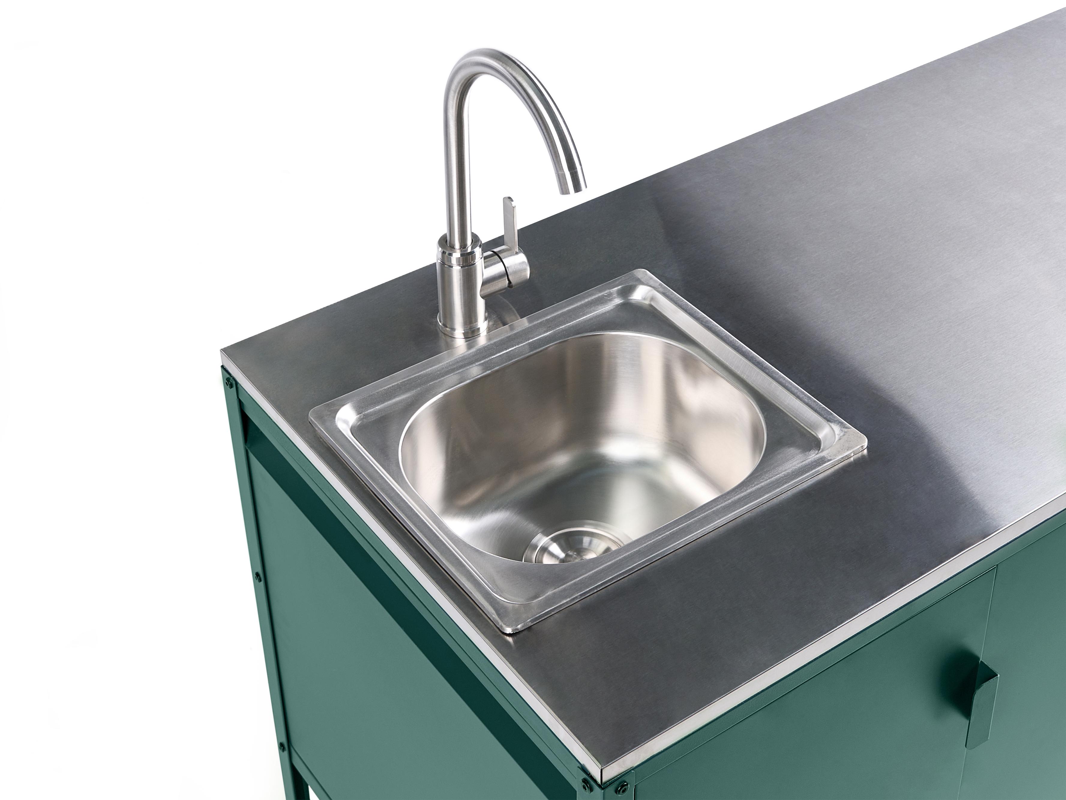 Tuin keukenset 2-delig met spoelbak MAENZA Metaal Groen