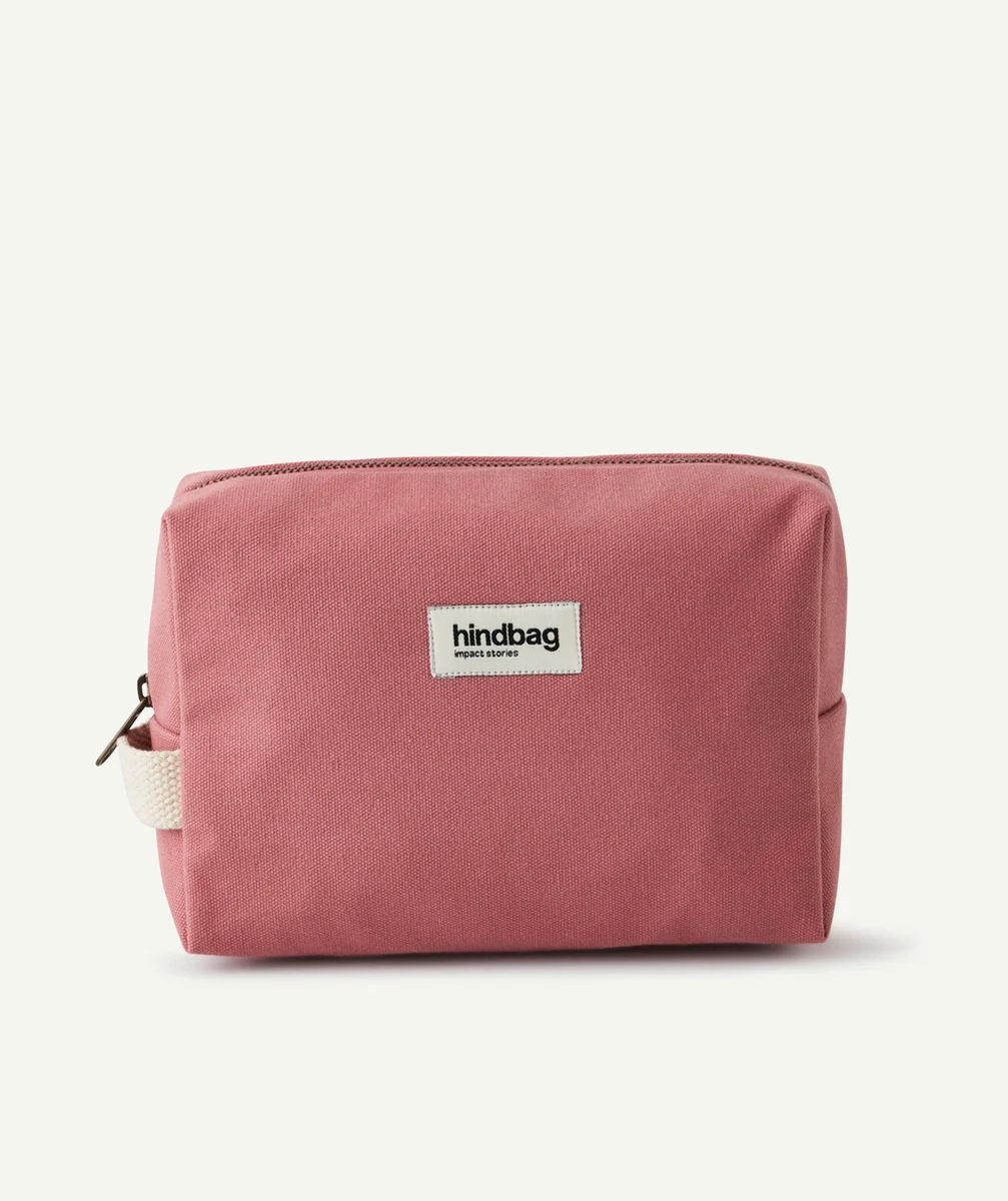 HINDBAGTROUSSE DE TOILETTE LEON EN COTON BIO ROSE