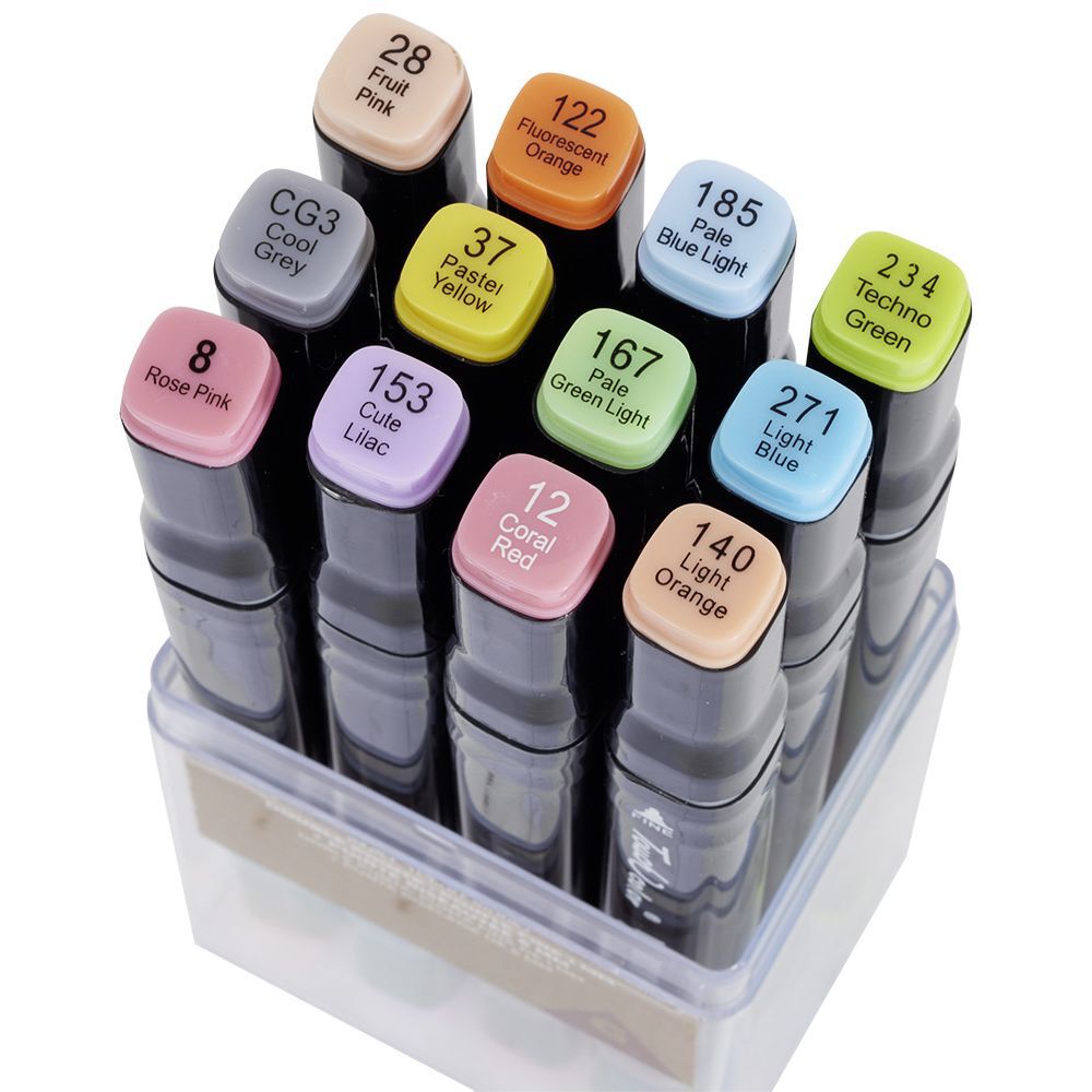 Feutres double pointe acrylique pastel x12