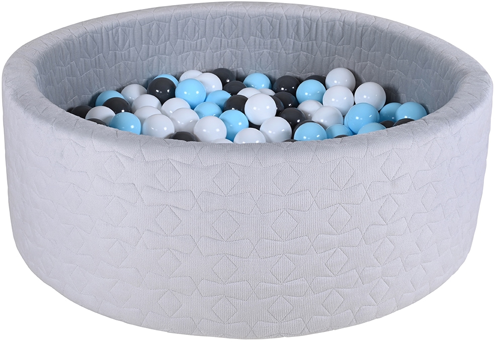 Knorrtoys® Bällebad »Soft, Geo Grey« mit 300 Bälle creme/Grey/lightBlue; Made in Europe