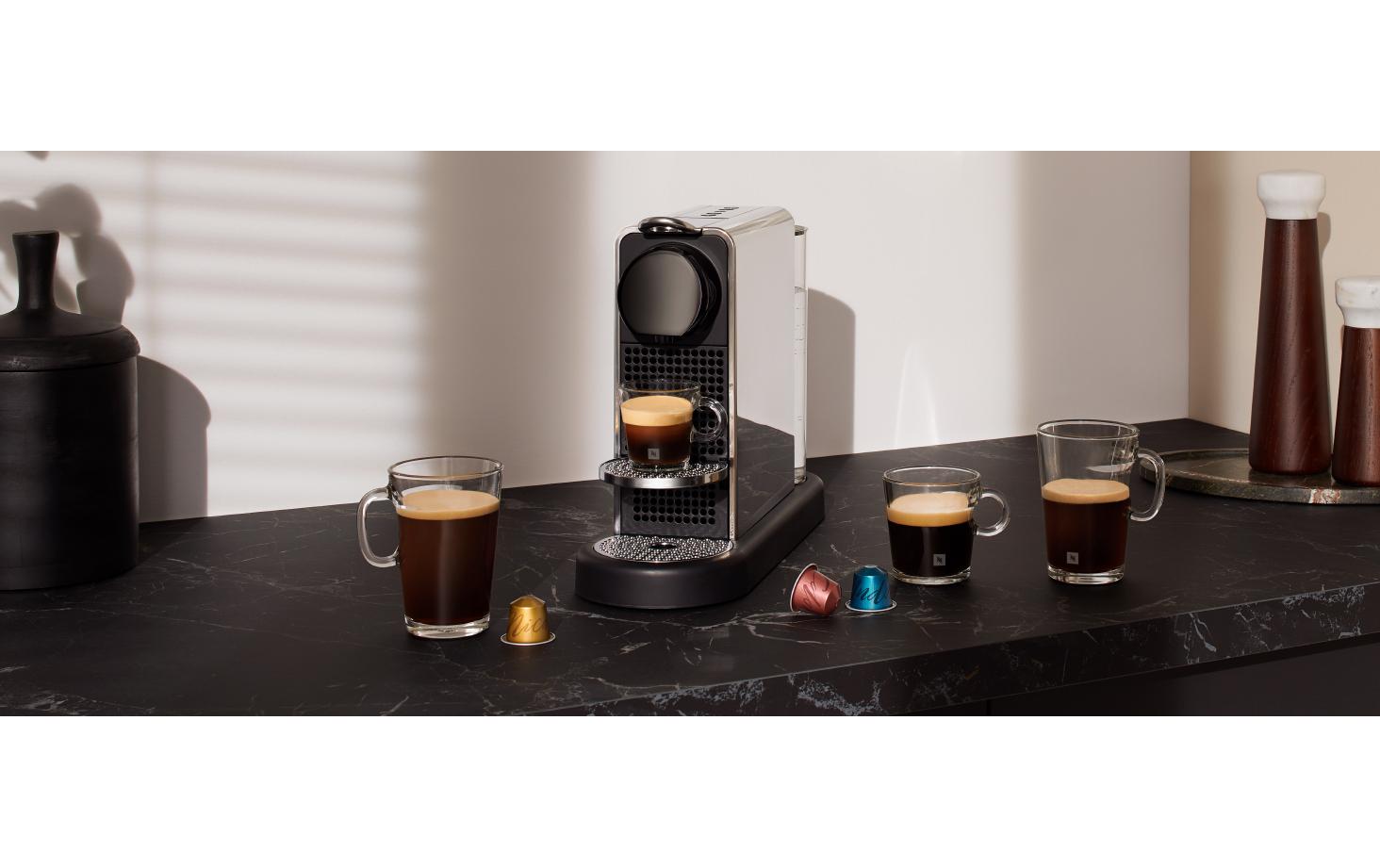 Kaffeemaschine Nespresso CitiZ Platinum Edelstahl/Schwarz<br>Elegante Nespressomaschine