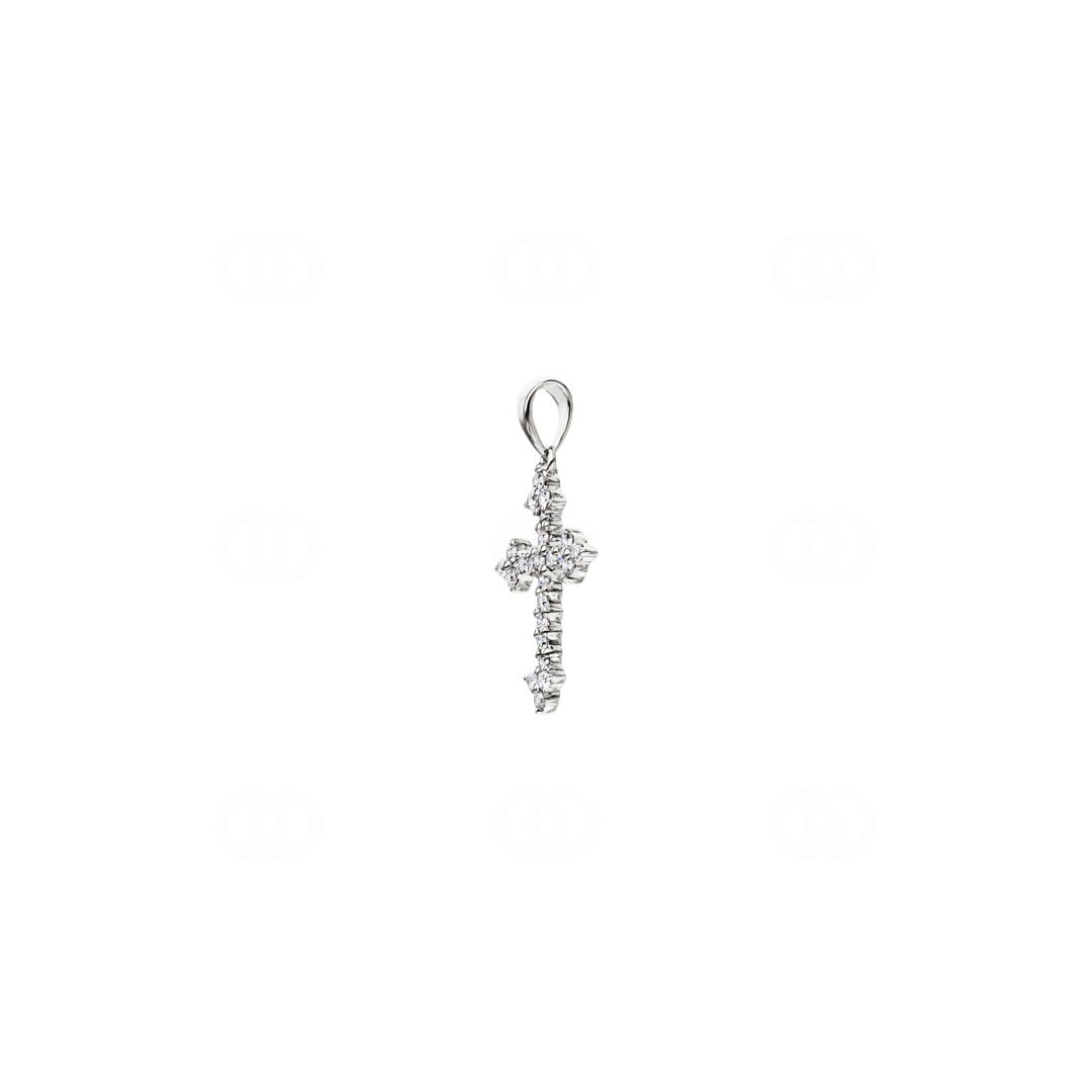 Kreuzanhänger 750/18 K Weissgold mit Diamanten 0.24 ct H/si