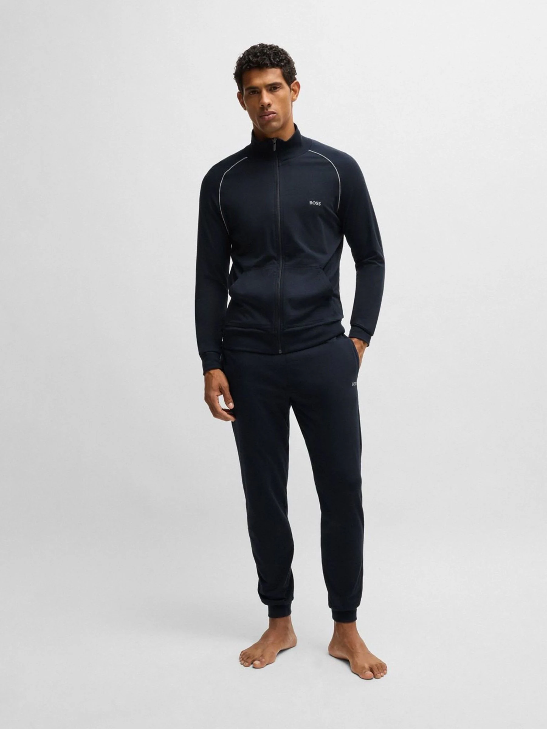 Blauw - BOSS stretchy katoenen Jack