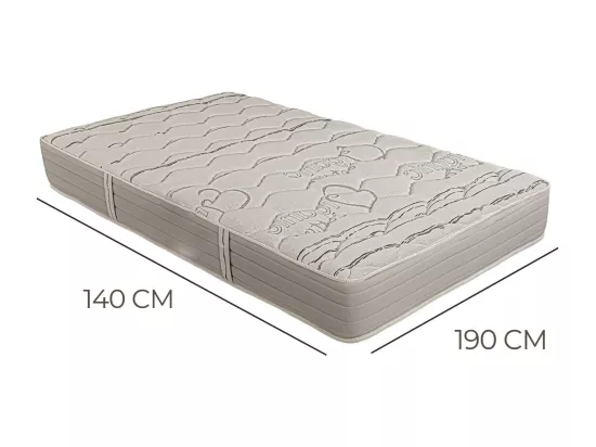 Matelas réversible CERVO 140x190 cm, en mousse mémoire de forme, indépendance du couchage, ferme, face été/hiver, épaisseur 24 cm