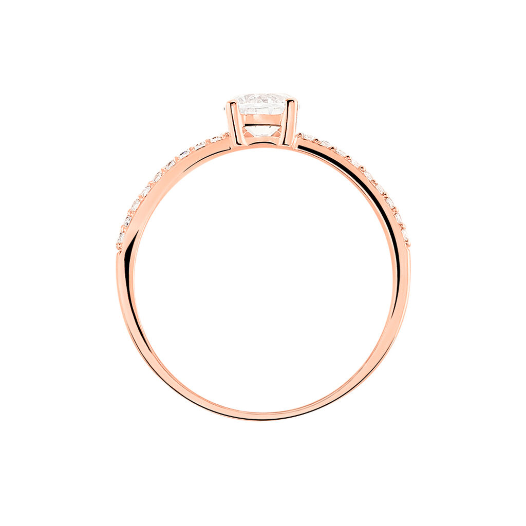 Bague Solitaire Dayna Or Rose Oxyde De Zirconium