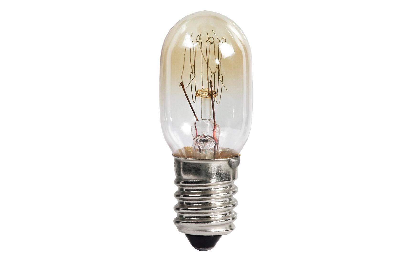 Backofenlampe 25 W, hitzebeständig bis 300 °C, E14, klarSpezialglühlampe für Backöfen, Grillgeräte, Dampfgargeräte, Wäschetrockner usw.