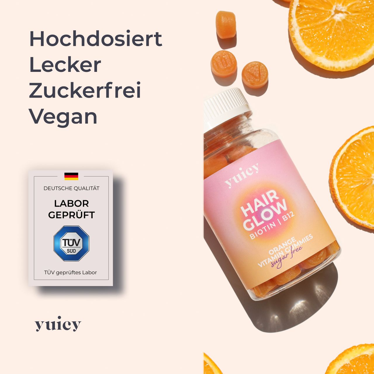 yuicy® Hair Glow - Biotin Gummies für Haarwachstum