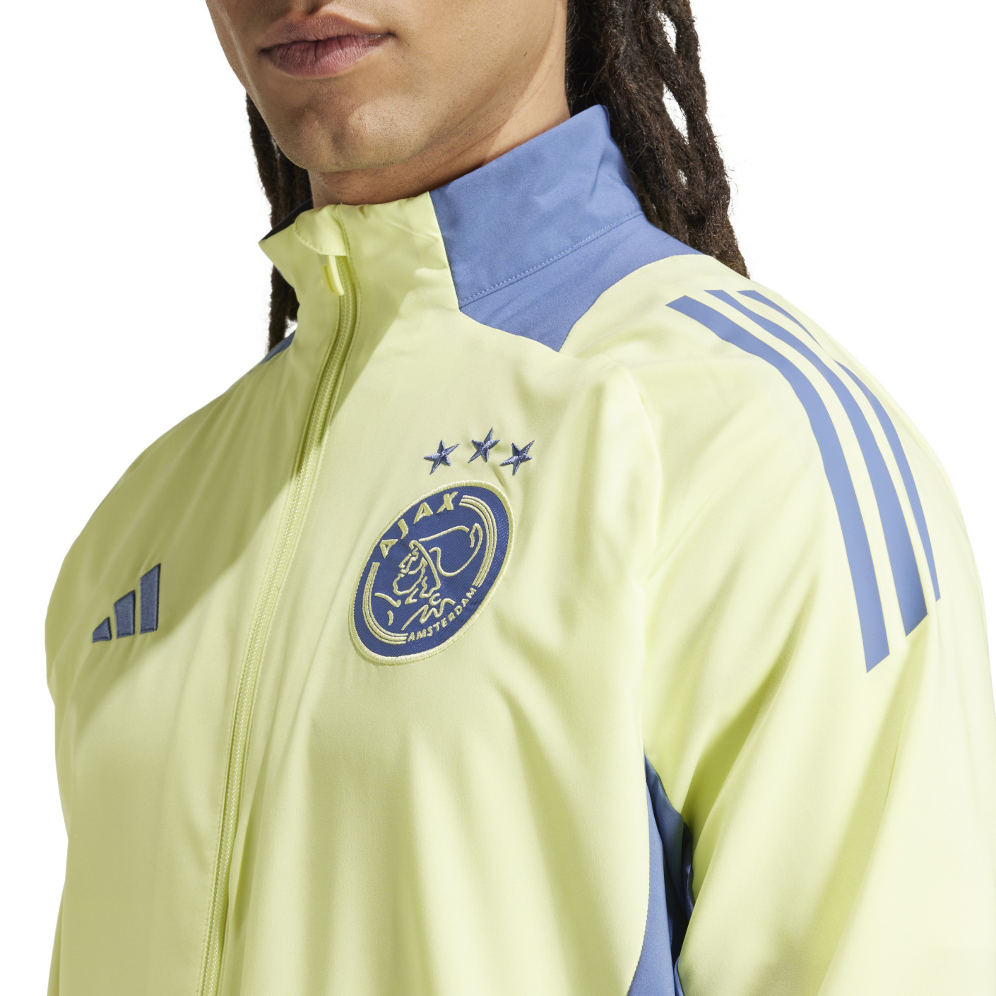 Adidas Ajax Presentatie Trainingsjack 2024-2025 Geel Blauw