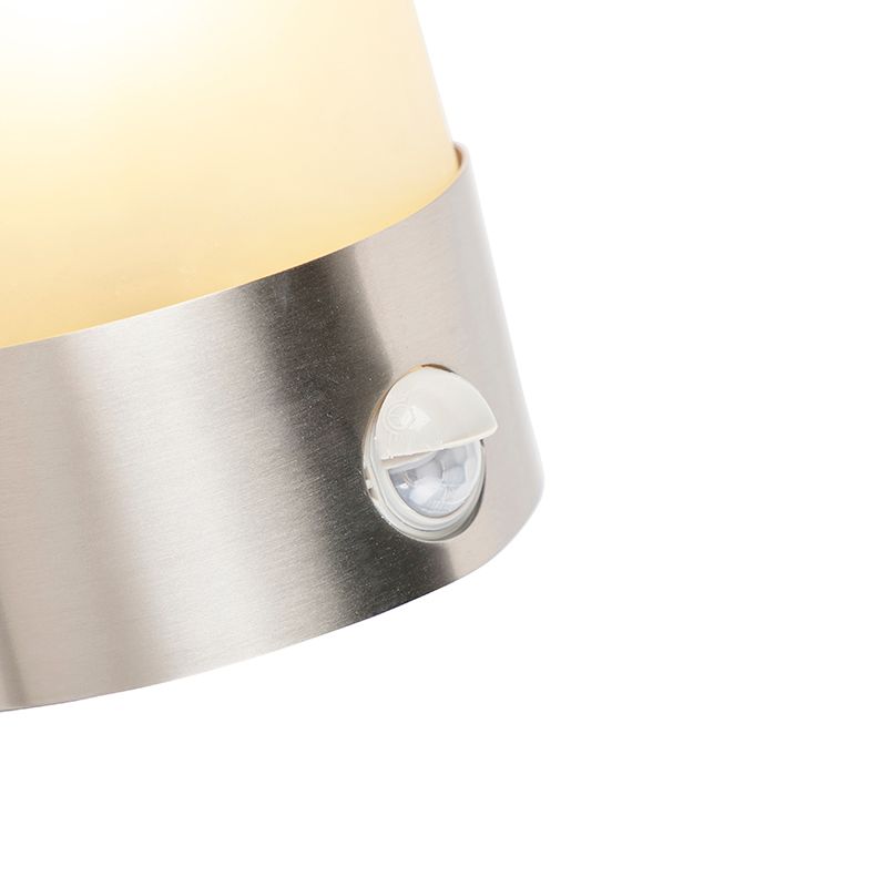 Moderne buitenwandlamp RVS bewegingssensor IP44 - Mira