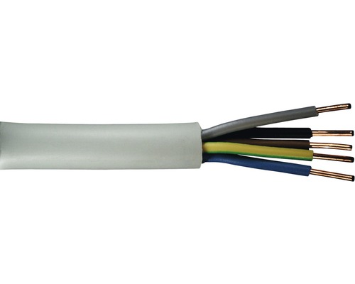 Ommantelde kabel NYM-J 5x1,5 mm² 5 m grijs