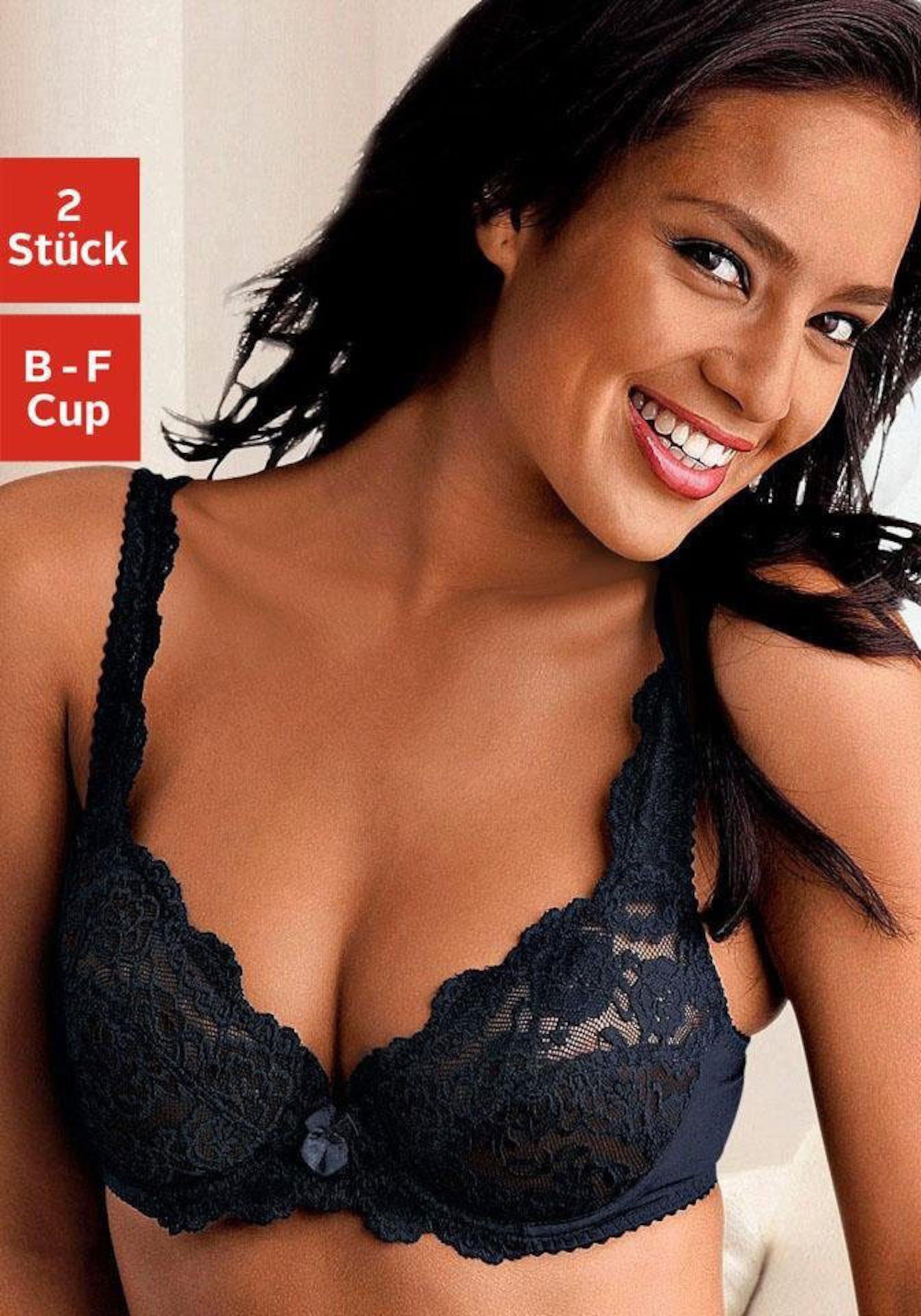petite fleur Bügel-BH in schwarz+weiß