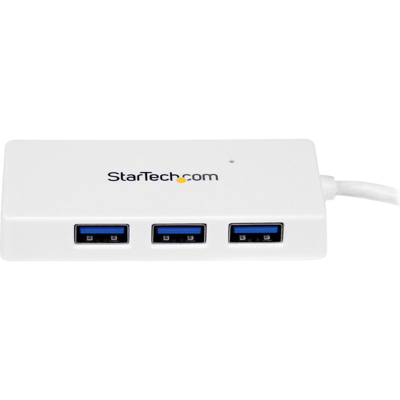 StarTech.com Hub USB 3.0 à 4 ports avec câble intégré - 5Gbps - Blanc
