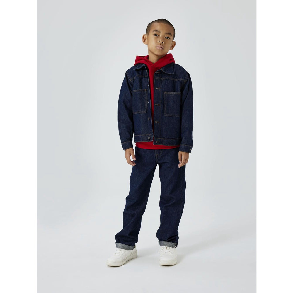 Køb Name It Dark Blue Denim Unwashed Reese Denim Jakke