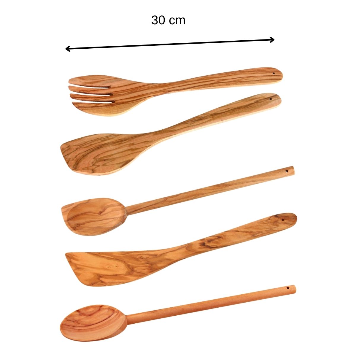 Ensemble de couverts à salade, cuillères et spatule Édition Bois d'oli