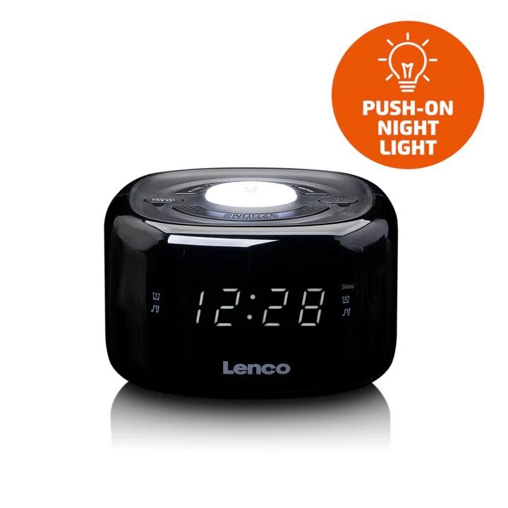 Lenco CR-12BK Klokradio + nachtlamp Zwart