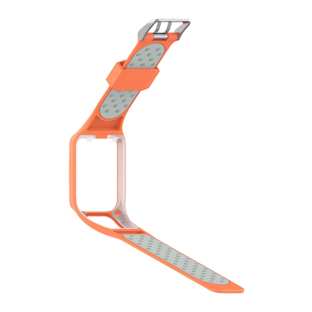 (Gr. S) TomTom Runner 3 / 2 / Spark 3 / Golfer 2 / Abenteurer Ersatz Silikon Armband Dual Color (Gelenkumfang 150-215mm) - Orange / Grau